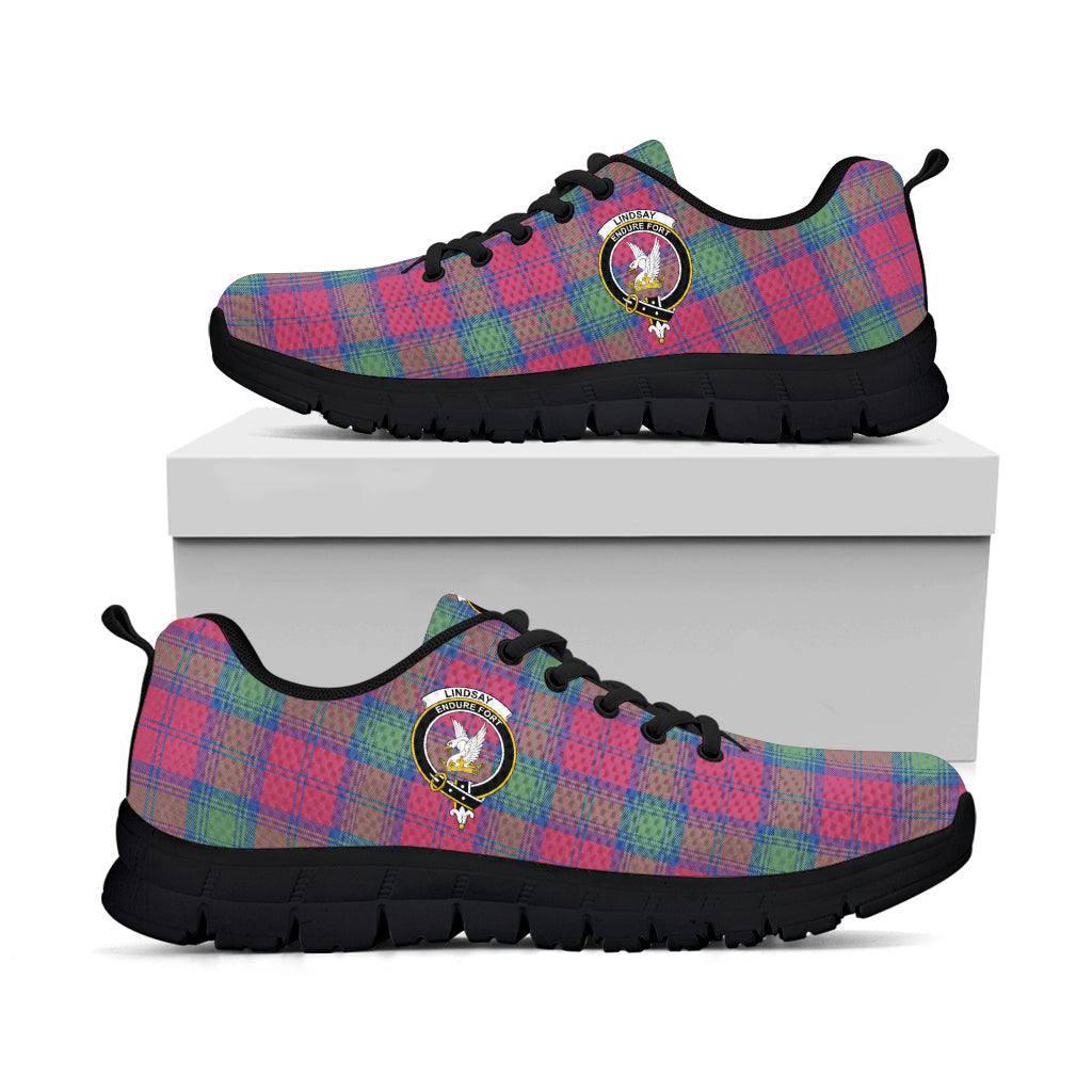 Lindsay Ancient Tartan Sneakers with Family Crest - Tartan Vibes Clothing