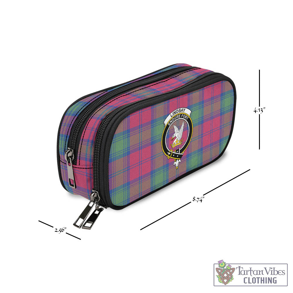 Tartan Vibes Clothing Lindsay Ancient Tartan Pen and Pencil Case with Family Crest