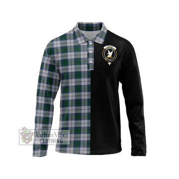 Lindsay Dress Tartan Long Sleeve Polo Shirt with Family Crest and Half Of Me Style