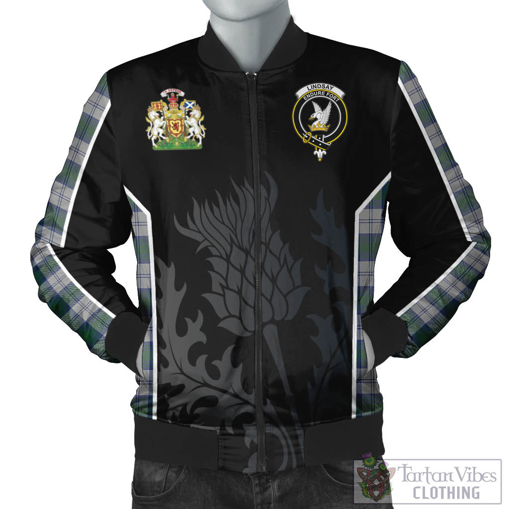 Tartan Vibes Clothing Lindsay Dress Tartan Bomber Jacket with Family Crest and Scottish Thistle Vibes Sport Style