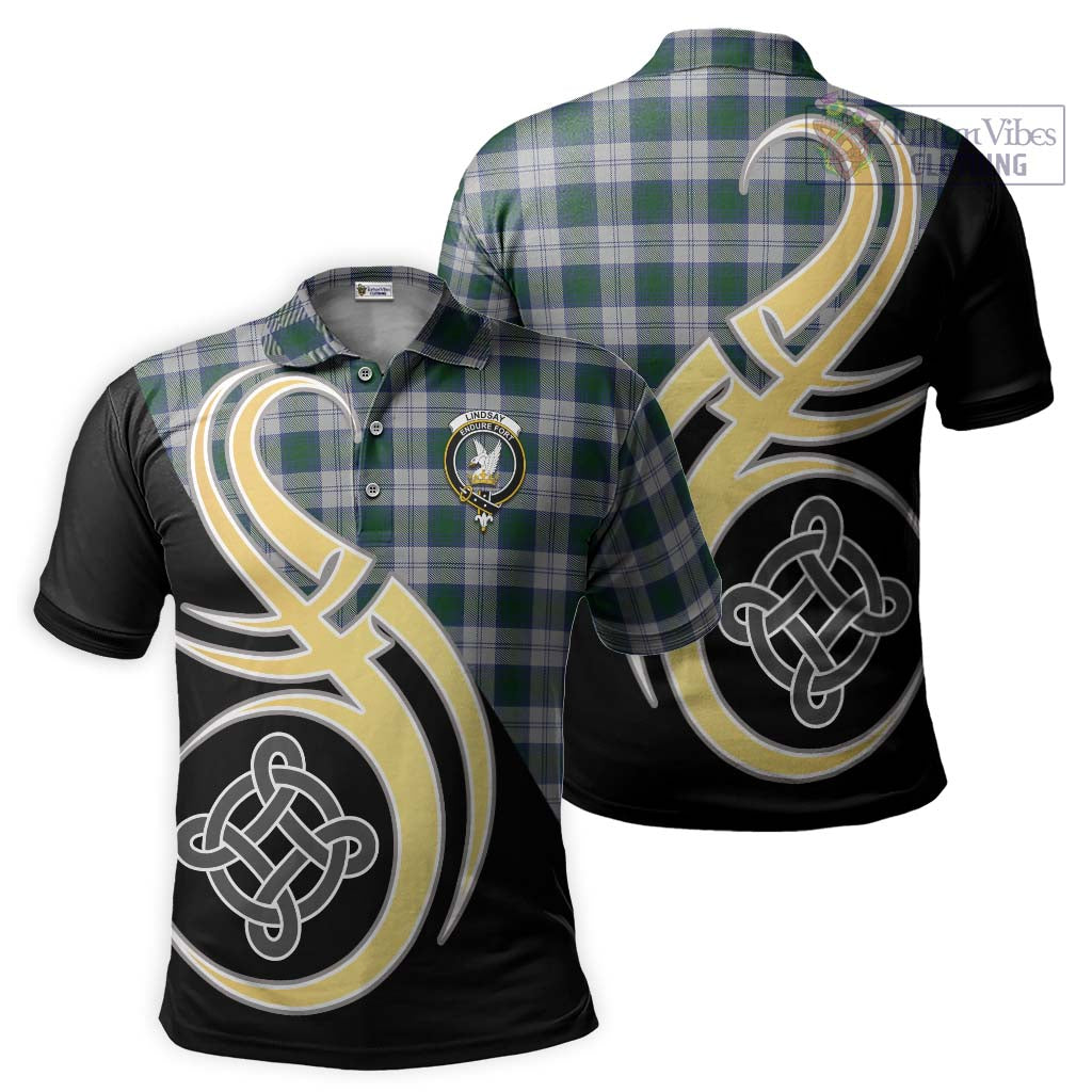 Tartan Vibes Clothing Lindsay Dress Tartan Polo Shirt with Family Crest and Celtic Symbol Style