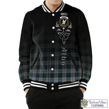 Lindsay Dress Tartan Baseball Jacket Featuring Alba Gu Brath Family Crest Celtic Inspired