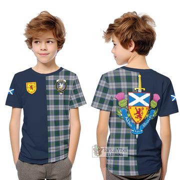 Lindsay Dress Tartan Kid T-Shirt Alba with Scottish Lion Royal Arm Half Style