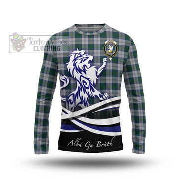 Lindsay Dress Tartan Long Sleeve T-Shirt with Alba Gu Brath Regal Lion Emblem