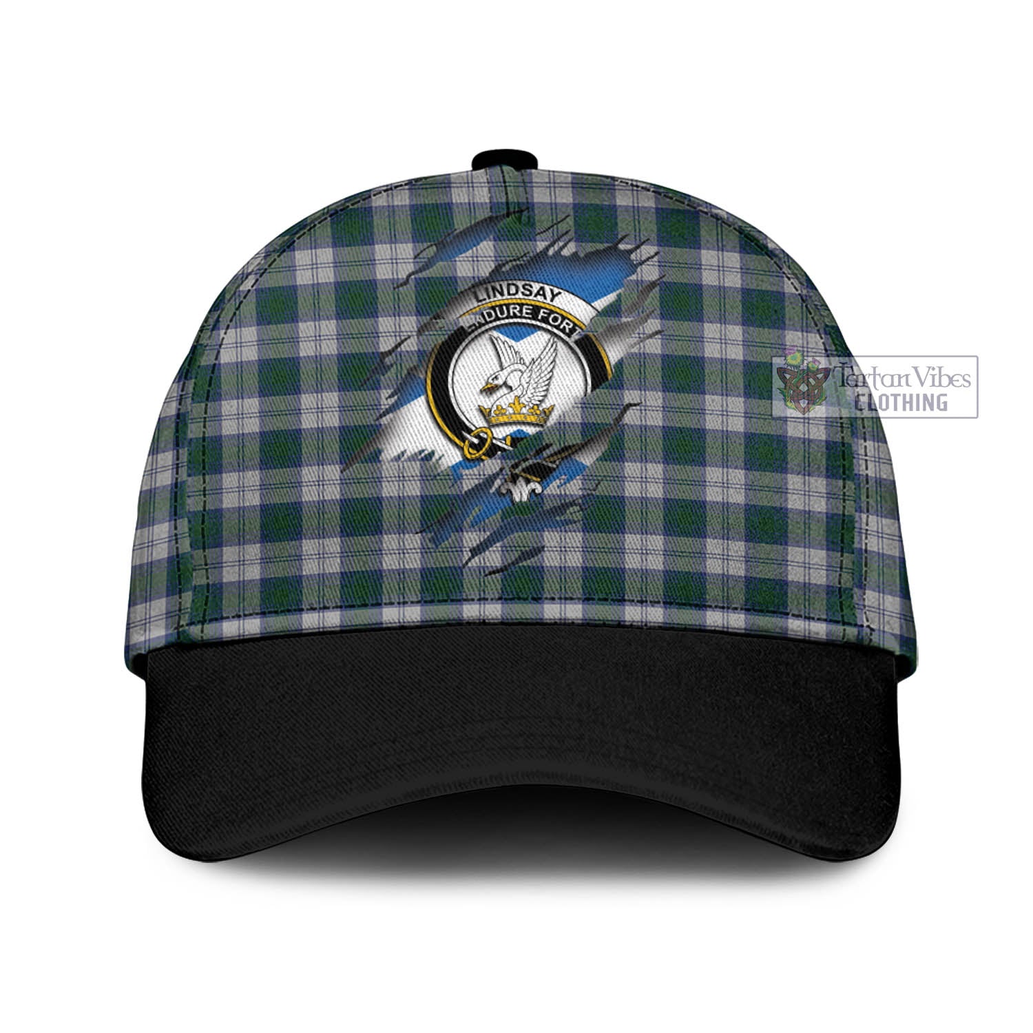 Tartan Vibes Clothing Lindsay Dress Tartan Classic Cap with Family Crest In Me Style