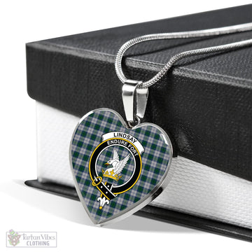 Lindsay Dress Tartan Heart Necklace with Family Crest