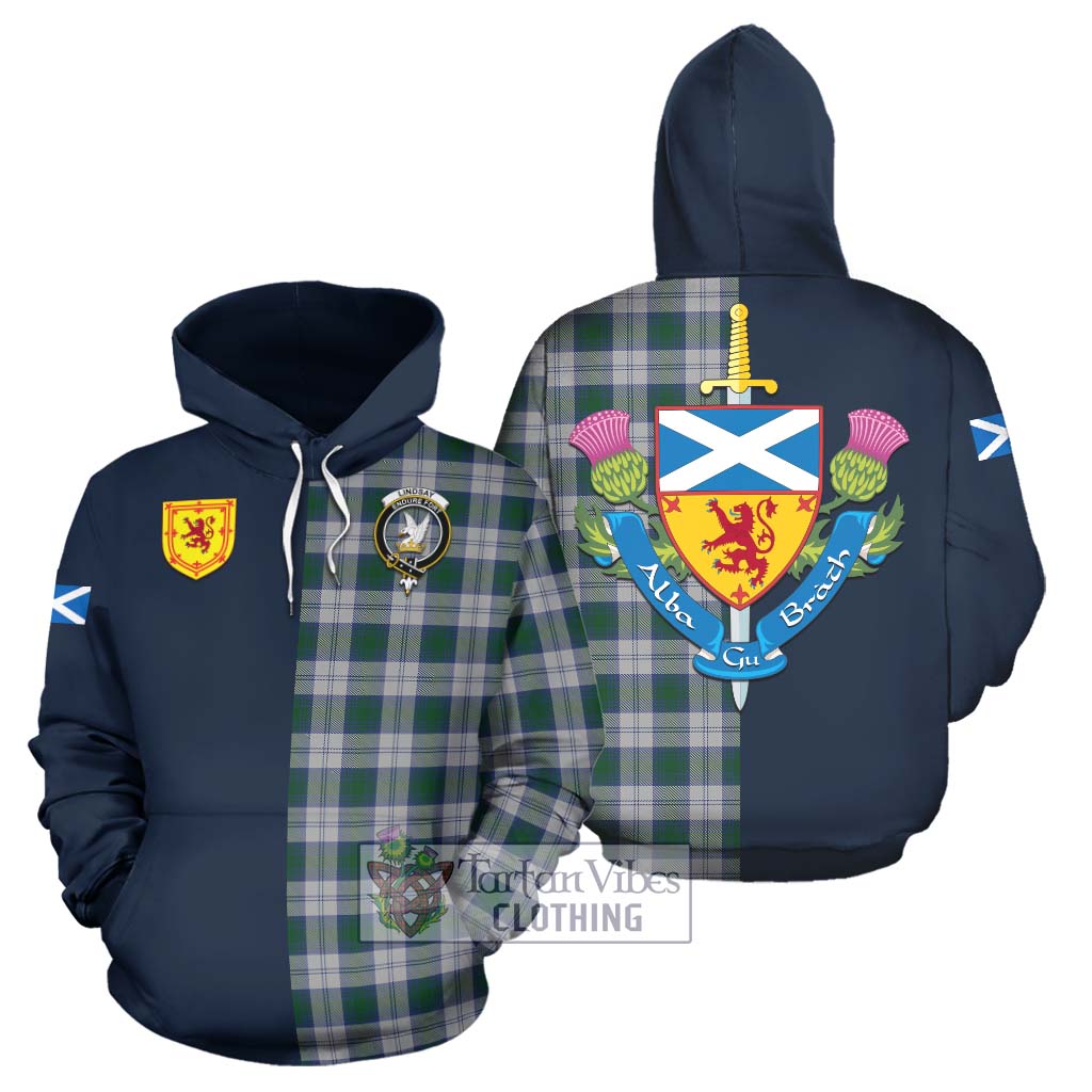 Tartan Vibes Clothing Lindsay Dress Tartan Hoodie with Scottish Lion Royal Arm Half Style