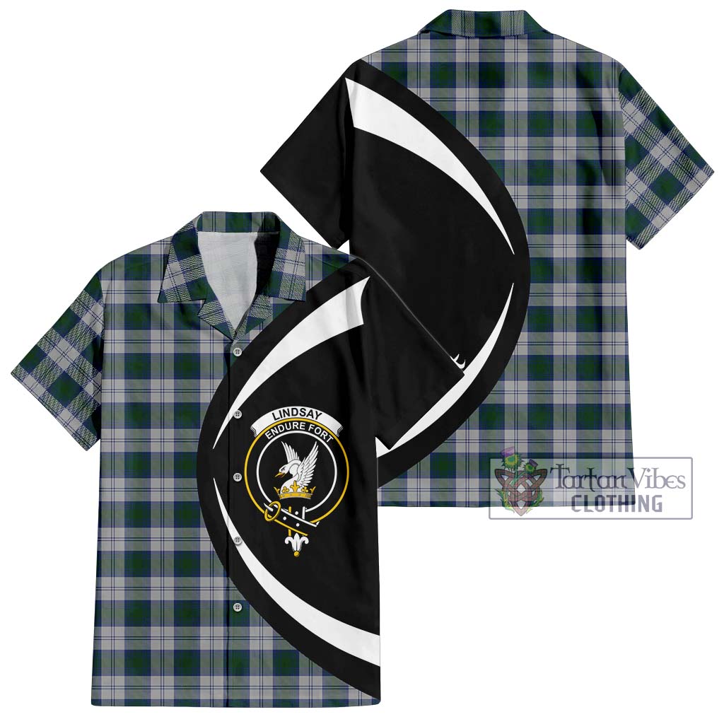 Lindsay Dress Tartan Short Sleeve Button Up with Family Crest Circle Style Kid - Tartan Vibes Clothing