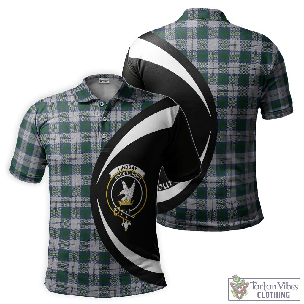 Tartan Vibes Clothing Lindsay Dress Tartan Men's Polo Shirt with Family Crest Circle Style