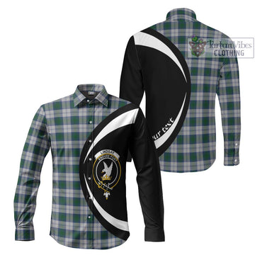 Lindsay Dress Tartan Long Sleeve Button Up with Family Crest Circle Style