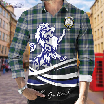 Lindsay Dress Tartan Long Sleeve Button Up Shirt with Alba Gu Brath Regal Lion Emblem