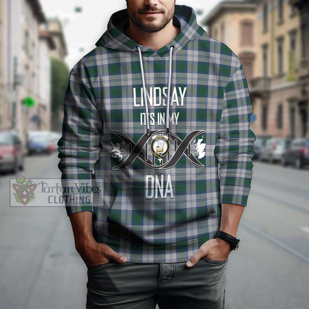 Lindsay Dress Tartan Hoodie with Family Crest DNA In Me Style Pullover Hoodie - Tartanvibesclothing Shop