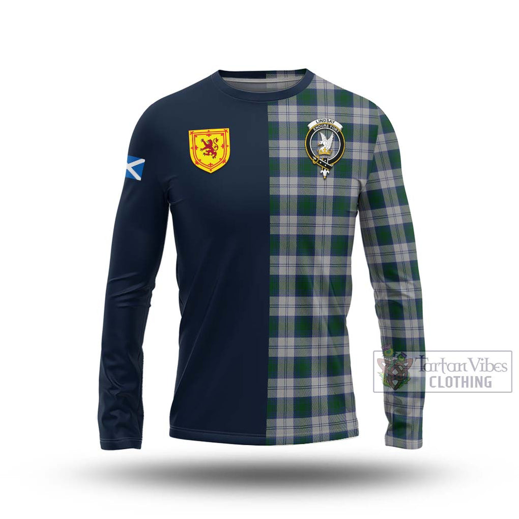 Tartan Vibes Clothing Lindsay Dress Tartan Long Sleeve T-Shirt with Scottish Lion Royal Arm Half Style