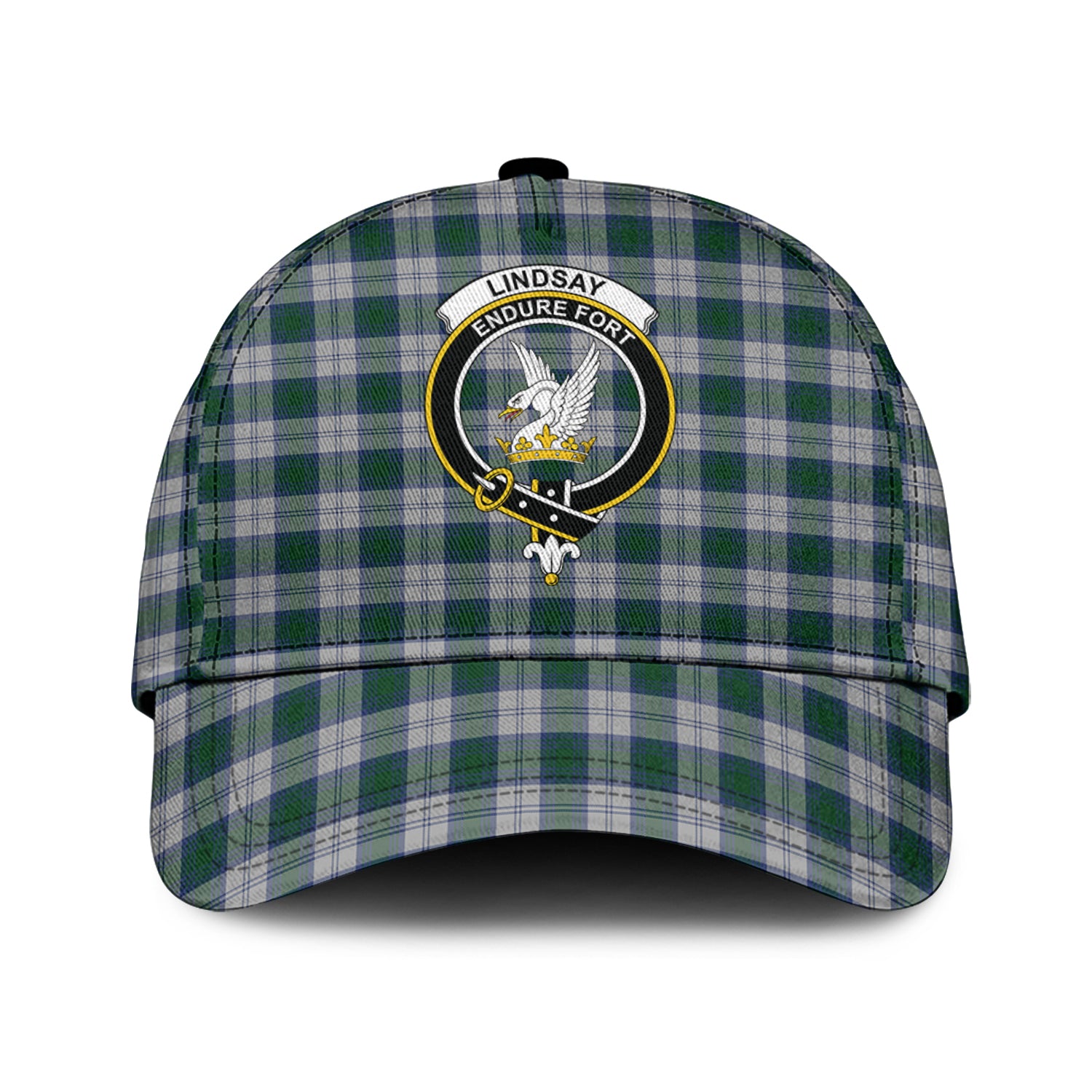 Lindsay Dress Tartan Classic Cap with Family Crest Classic Cap Universal Fit - Tartan Vibes Clothing