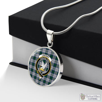 Lindsay Dress Tartan Circle Necklace with Family Crest