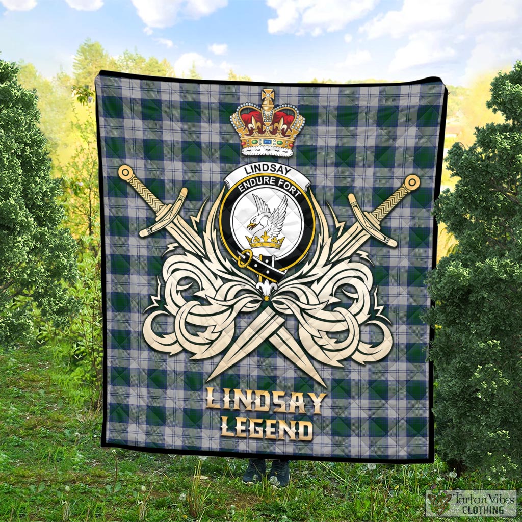 Tartan Vibes Clothing Lindsay Dress Tartan Quilt with Clan Crest and the Golden Sword of Courageous Legacy