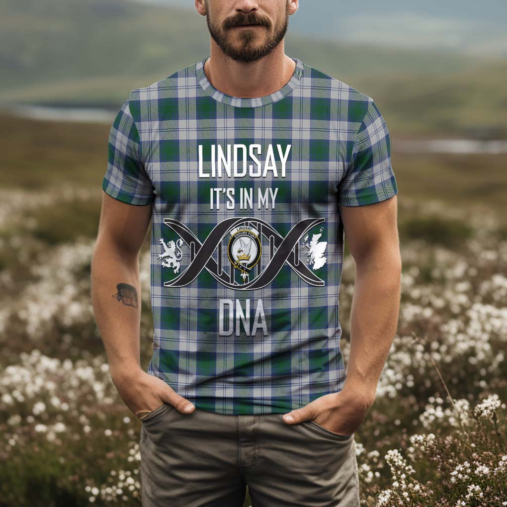 Lindsay Dress Tartan T-Shirt with Family Crest DNA In Me Style Kid's Shirt - Tartan Vibes Clothing