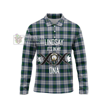 Lindsay Dress Tartan Long Sleeve Polo Shirt with Family Crest DNA In Me Style