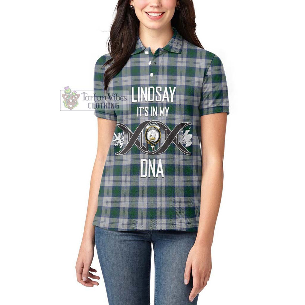 Lindsay Dress Tartan Women's Polo Shirt with Family Crest DNA In Me Style Women - Tartanvibesclothing Shop