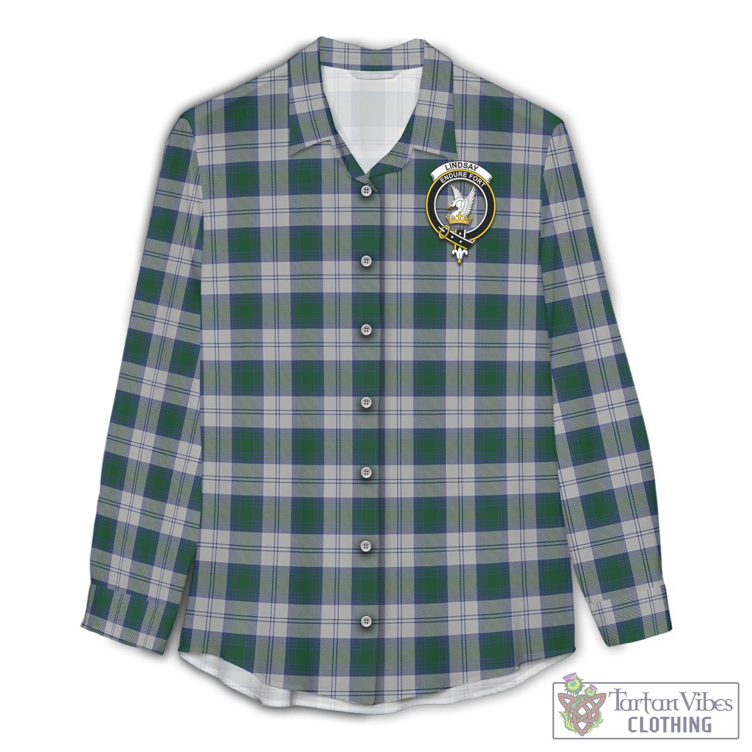 Tartan Vibes Clothing Lindsay Dress Tartan Womens Casual Shirt with Family Crest