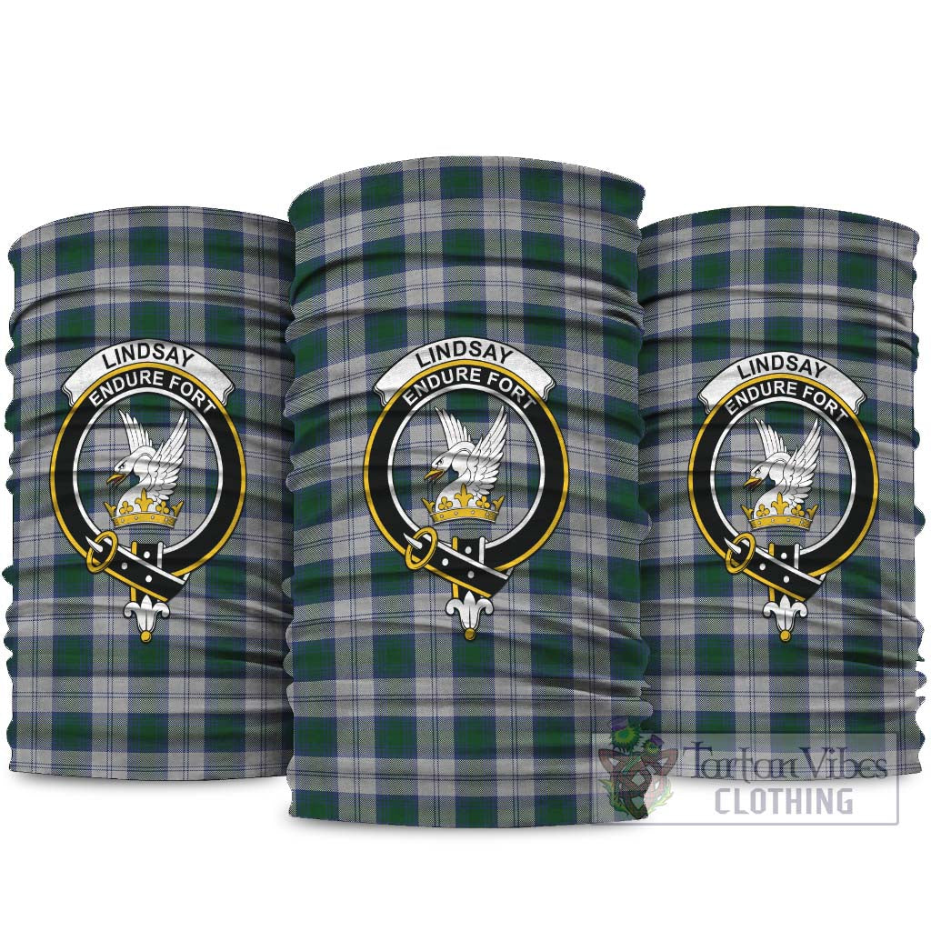 Lindsay Dress Tartan Neck Gaiters, Tartan Bandanas, Tartan Head Band with Family Crest