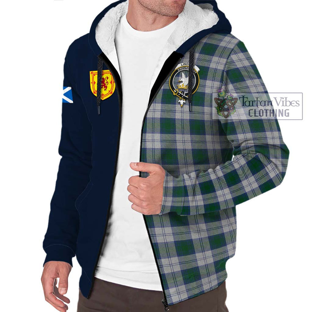 Tartan Vibes Clothing Lindsay Dress Tartan Sherpa Hoodie with Scottish Lion Royal Arm Half Style