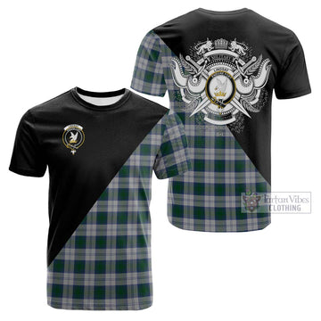 Lindsay Dress Tartan Cotton T-shirt with Family Crest and Military Logo Style