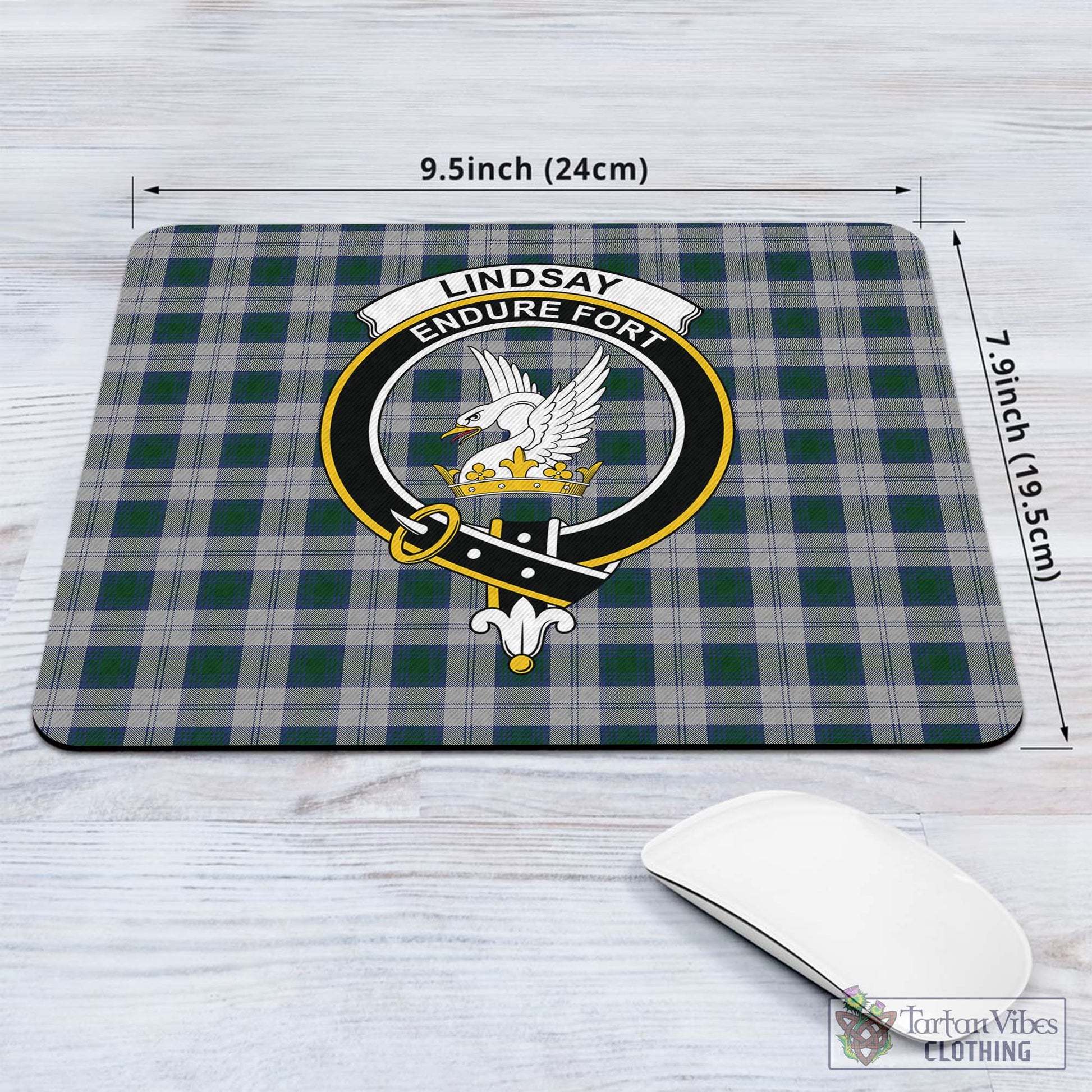 Tartan Vibes Clothing Lindsay Dress Tartan Mouse Pad with Family Crest