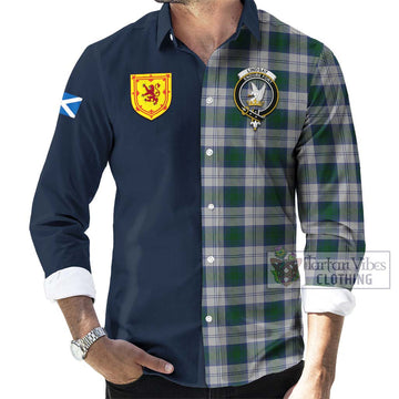 Lindsay Dress Tartan Long Sleeve Button Shirt Alba with Scottish Lion Royal Arm Half Style