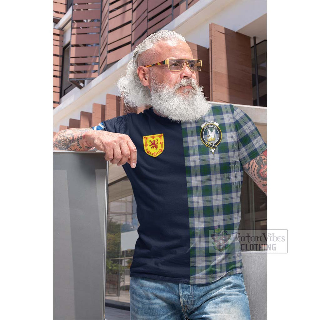 Tartan Vibes Clothing Lindsay Dress Tartan Cotton T-shirt with Scottish Lion Royal Arm Half Style