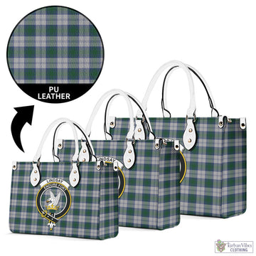 Lindsay Dress Tartan Luxury Leather Handbags with Family Crest