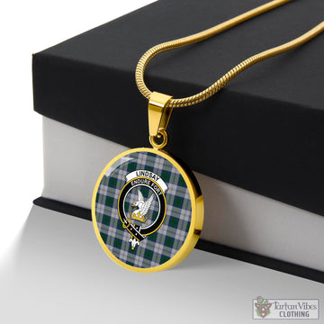 Lindsay Dress Tartan Circle Necklace with Family Crest