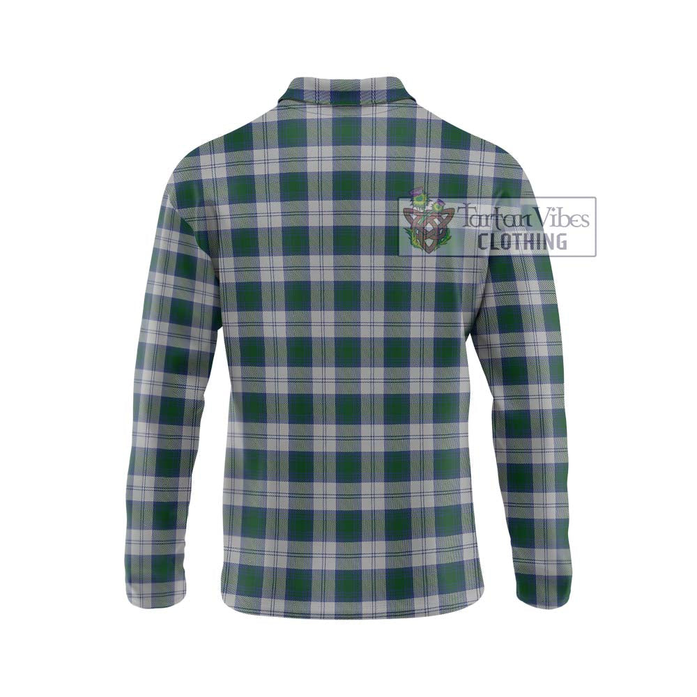 Lindsay Dress Tartan Long Sleeve Polo Shirt with Family Crest DNA In Me Style - Tartanvibesclothing Shop