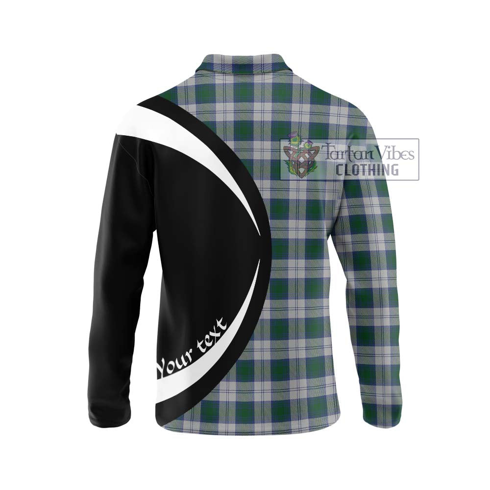 Tartan Vibes Clothing Lindsay Dress Tartan Long Sleeve Polo Shirt with Family Crest Circle Style