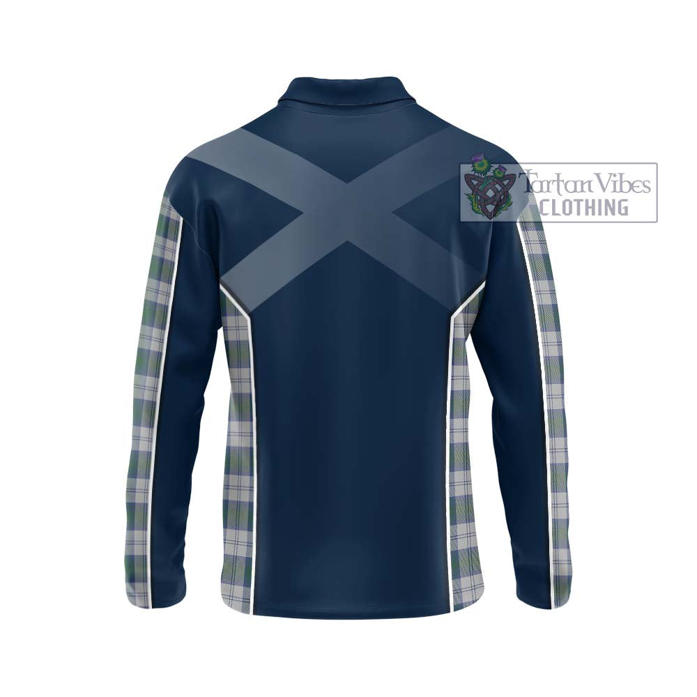 Lindsay Dress Tartan Long Sleeve Polo Shirt with Family Crest and Lion Rampant Vibes Sport Style - Tartan Vibes Clothing