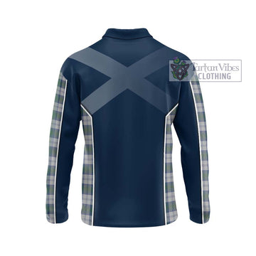 Lindsay Dress Tartan Long Sleeve Polo Shirt with Family Crest and Lion Rampant Vibes Sport Style