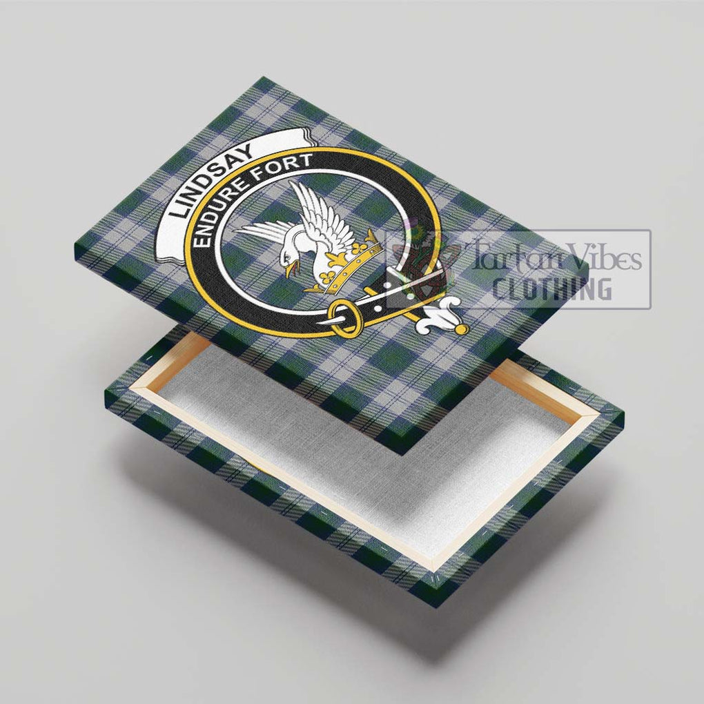 Lindsay Dress Tartan Canvas Print Wall Art with Family Crest - Tartan Vibes Clothing