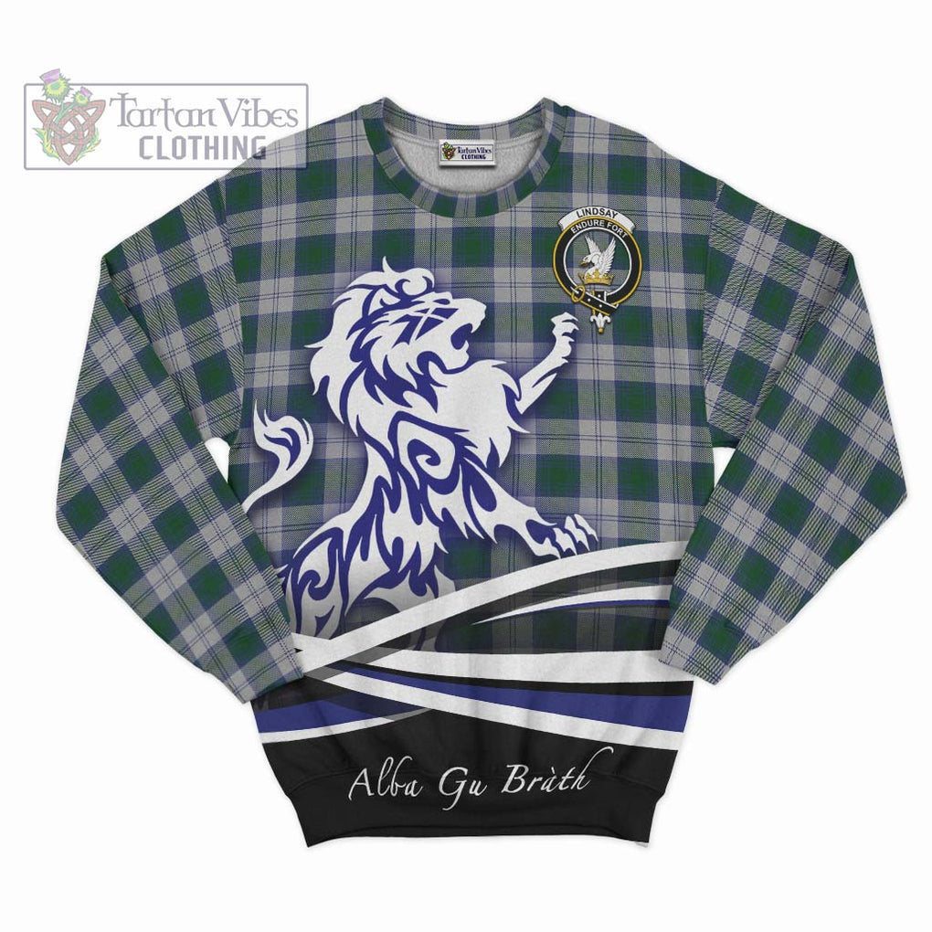 Lindsay Dress Tartan Sweatshirt with Alba Gu Brath Regal Lion Emblem - Tartanvibesclothing Shop