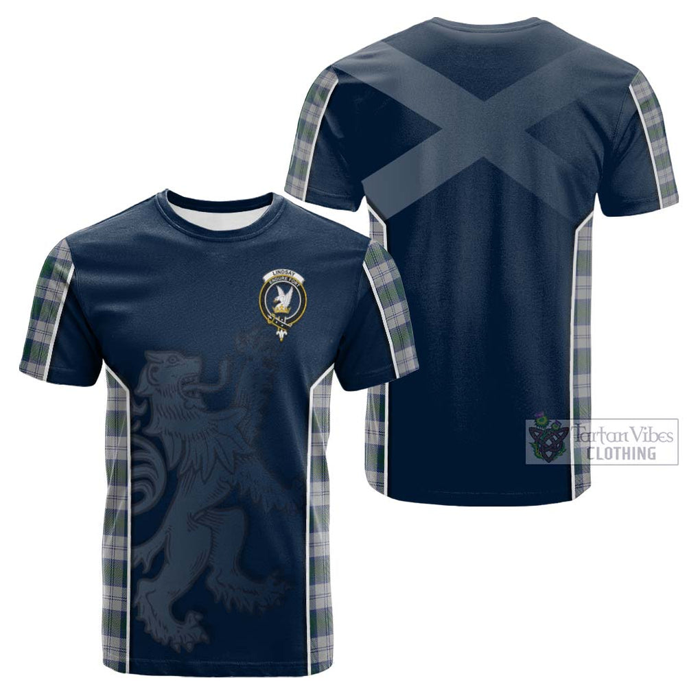 Tartan Vibes Clothing Lindsay Dress Tartan Cotton T-shirt with Family Crest and Lion Rampant Vibes Sport Style