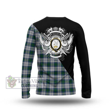 Lindsay Dress Tartan Long Sleeve T-Shirt with Family Crest and Military Logo Style