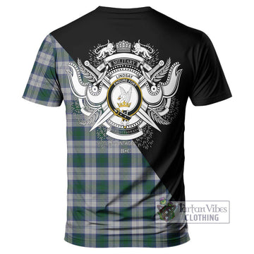 Lindsay Dress Tartan T-Shirt with Family Crest and Military Logo Style