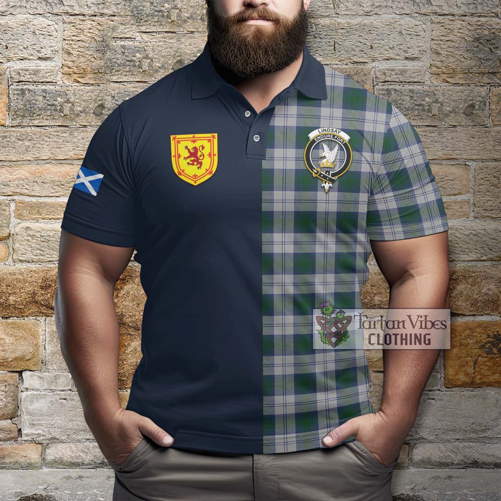 Tartan Vibes Clothing Lindsay Dress Tartan Polo Shirt with Scottish Lion Royal Arm Half Style