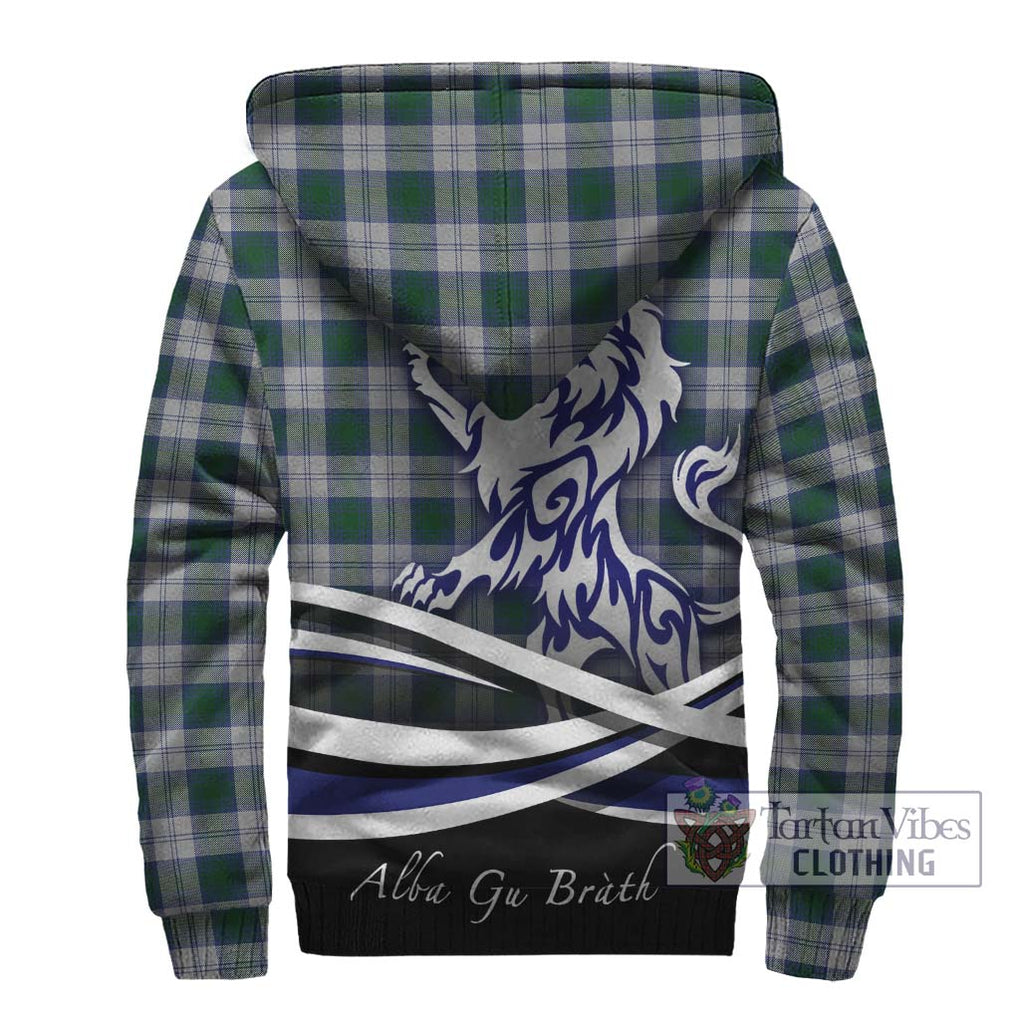 Lindsay Dress Tartan Sherpa Hoodie with Alba Gu Brath Regal Lion Emblem - Tartanvibesclothing Shop