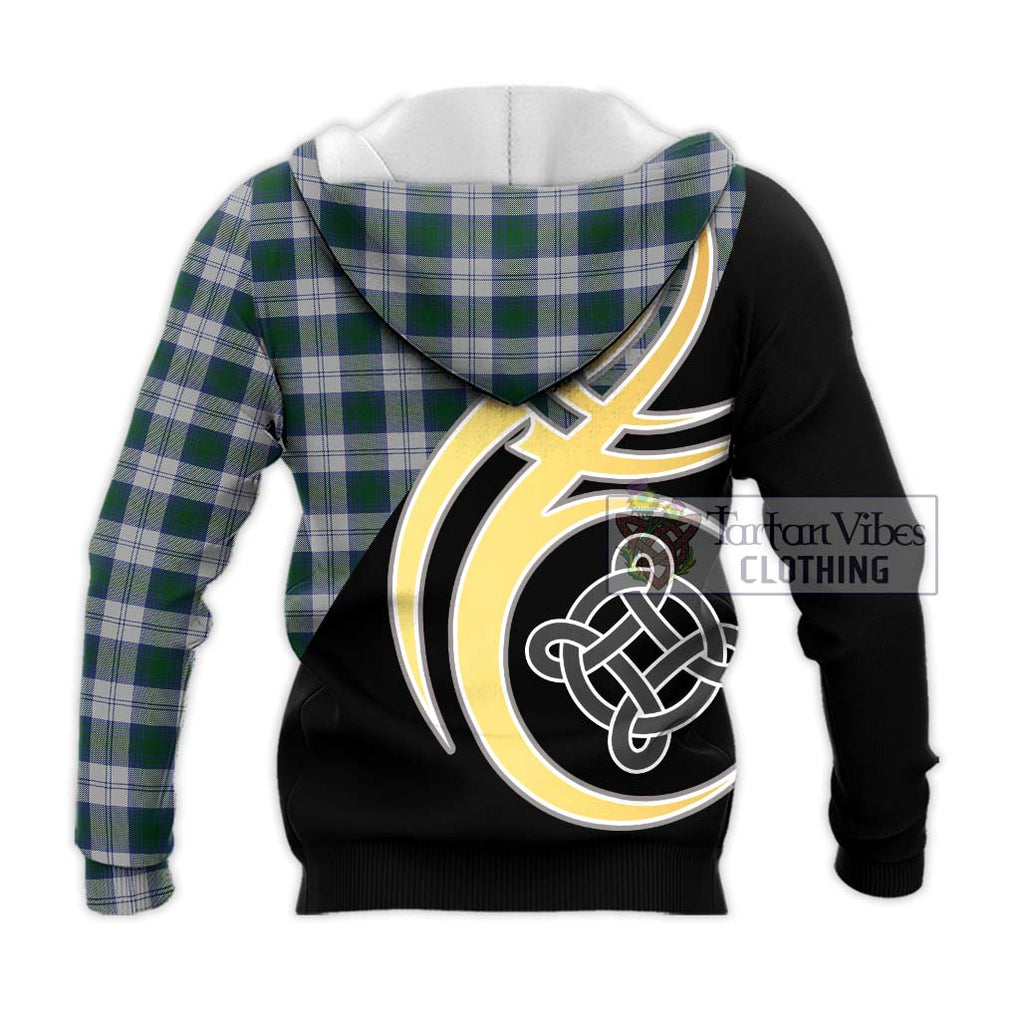 Lindsay Dress Tartan Knitted Hoodie with Family Crest and Celtic Symbol Style - Tartan Vibes Clothing