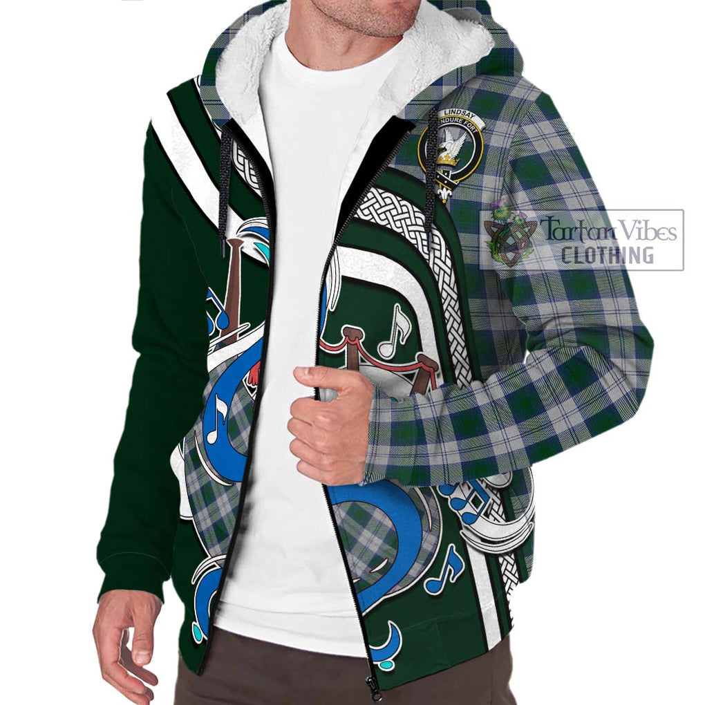 Lindsay Dress Tartan Sherpa Hoodie with Epic Bagpipe Style Unisex - Tartanvibesclothing Shop