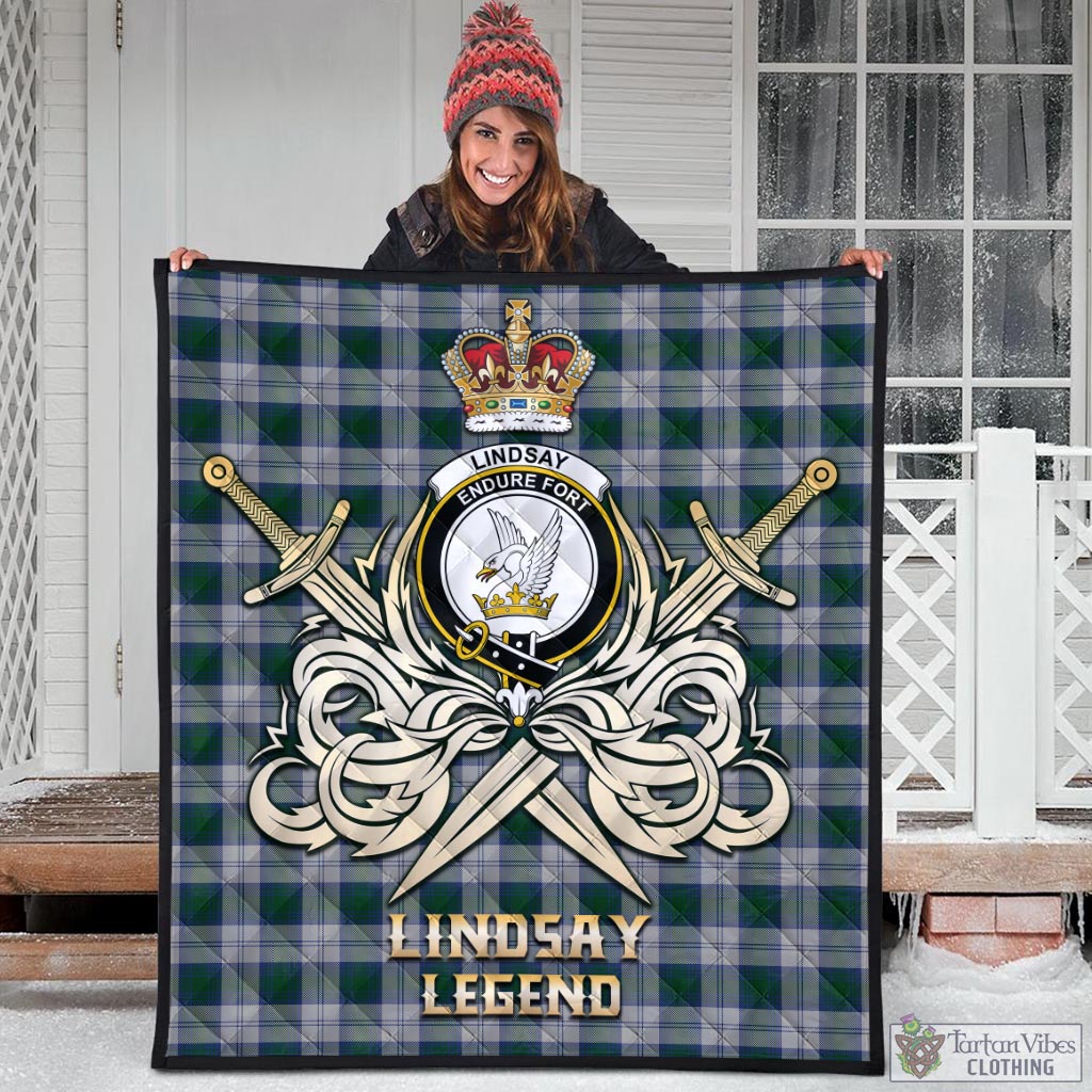 Tartan Vibes Clothing Lindsay Dress Tartan Quilt with Clan Crest and the Golden Sword of Courageous Legacy