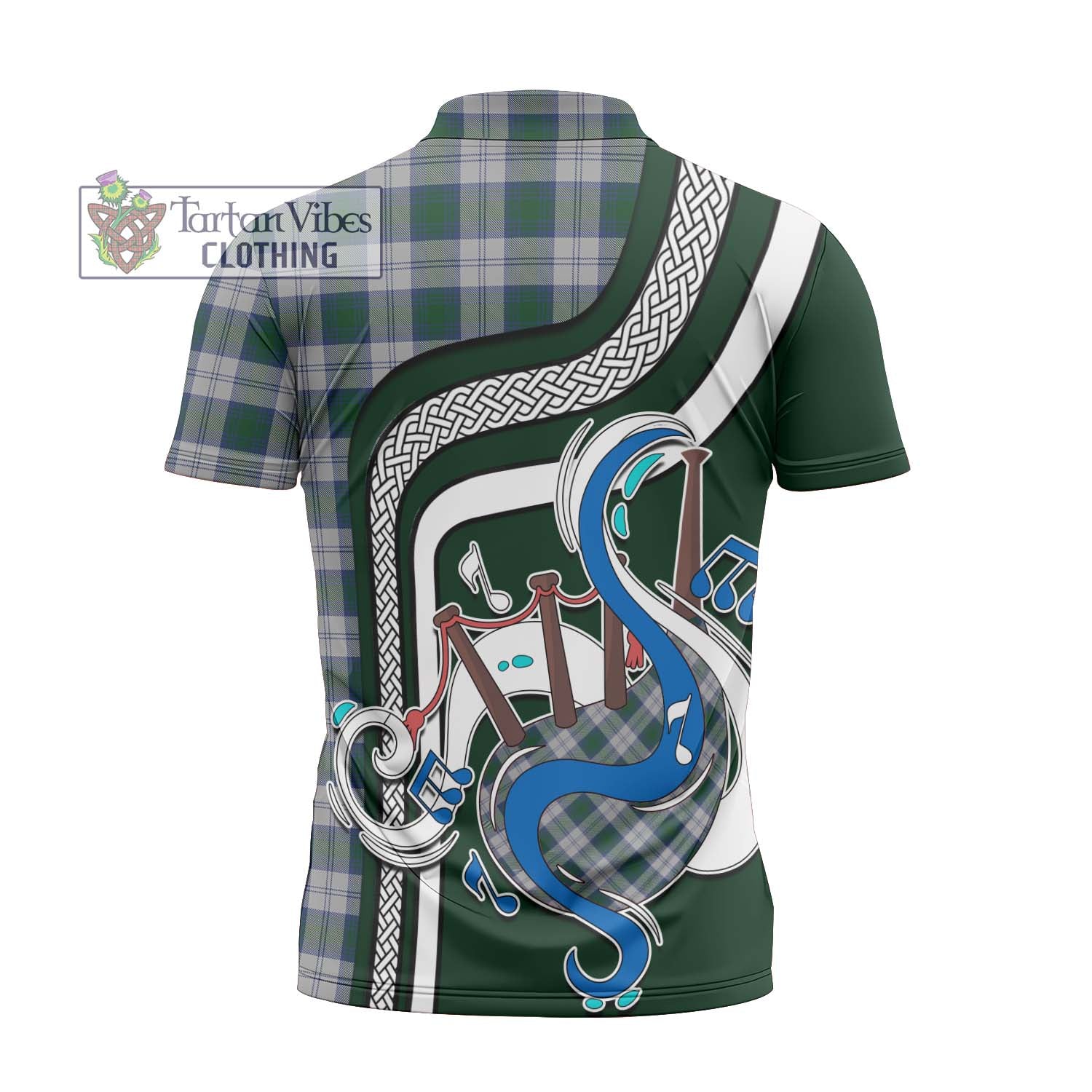 Tartan Vibes Clothing Lindsay Dress Tartan Zipper Polo Shirt with Epic Bagpipe Style