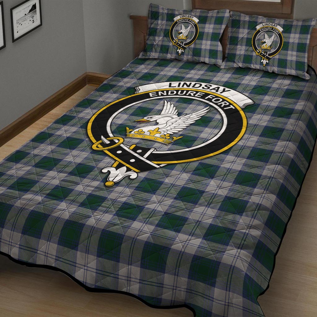 Lindsay Dress Tartan Quilt Bed Set with Family Crest - Tartan Vibes Clothing