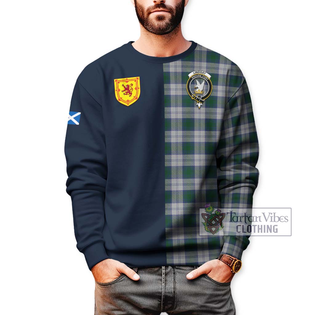 Tartan Vibes Clothing Lindsay Dress Tartan Sweatshirt with Scottish Lion Royal Arm Half Style