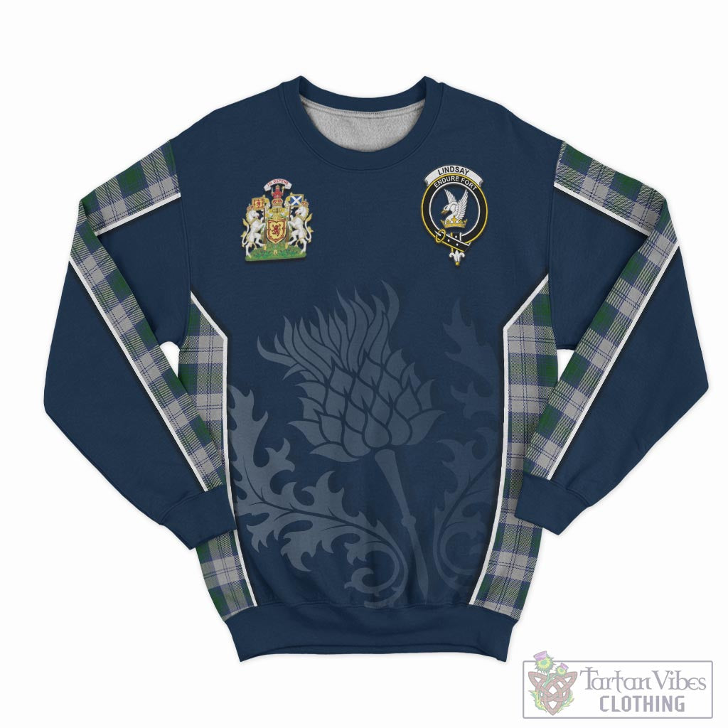 Tartan Vibes Clothing Lindsay Dress Tartan Sweatshirt with Family Crest and Scottish Thistle Vibes Sport Style